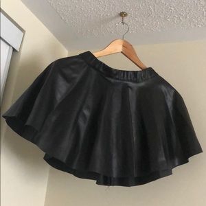 Short Black Faux Leather Skirt